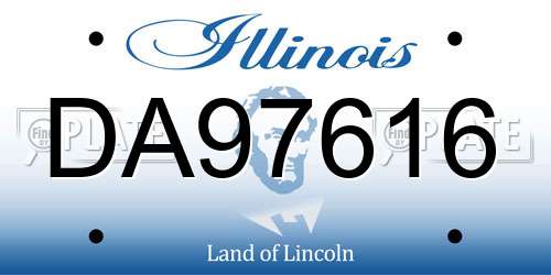 DA97616 Illinois License Plate
