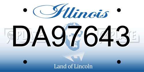 DA97643 Illinois License Plate