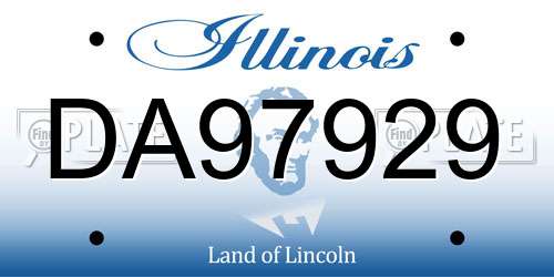 DA97929 Illinois License Plate