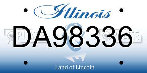 DA98336 Illinois License Plate