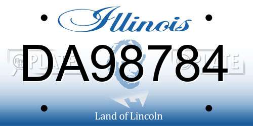 DA98784 Illinois License Plate