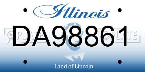 DA98861 Illinois License Plate
