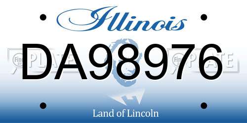 DA98976 Illinois License Plate