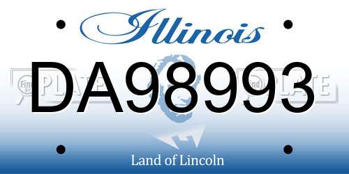DA98993 Illinois License Plate
