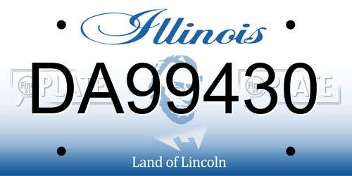 DA99430 Illinois License Plate