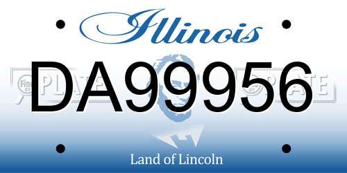 DA99956 Illinois License Plate