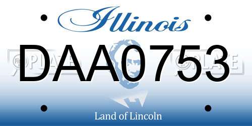 DAA0753 Illinois License Plate
