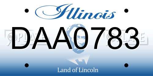 DAA0783 Illinois License Plate