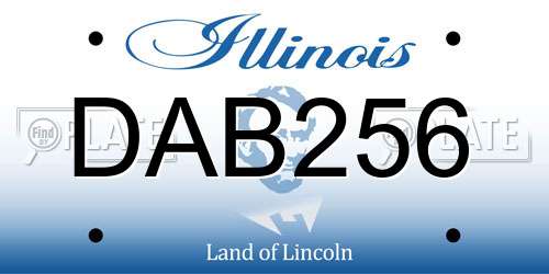 DAB256 Illinois License Plate