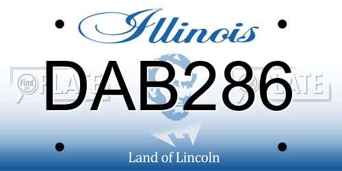 DAB286 Illinois License Plate
