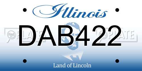 DAB422 Illinois License Plate