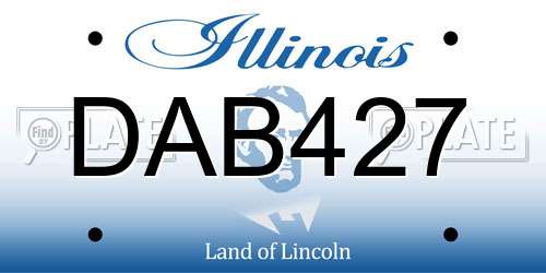 DAB427 Illinois License Plate
