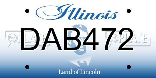 DAB472 Illinois License Plate