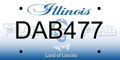 DAB477 Illinois License Plate