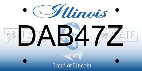 DAB47Z Illinois License Plate