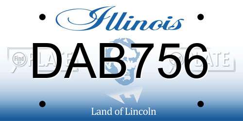 DAB756 Illinois License Plate