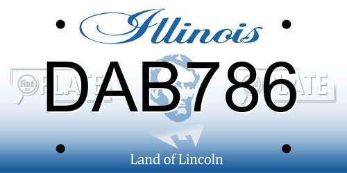 DAB786 Illinois License Plate