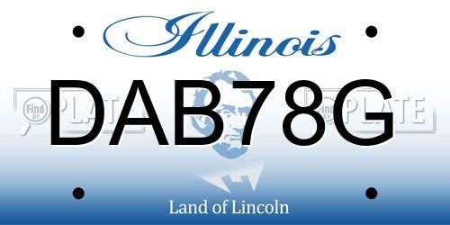 DAB78G Illinois License Plate