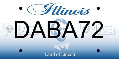 DABA72 Illinois License Plate