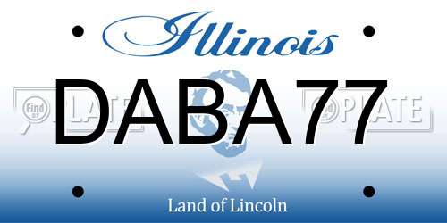 DABA77 Illinois License Plate