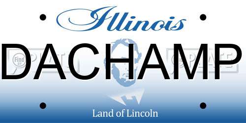 DACHAMP Illinois License Plate