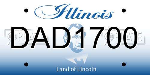 DAD1700 Illinois License Plate