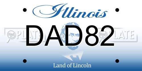 DAD82 Illinois License Plate
