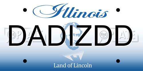 DADIZDD Illinois License Plate