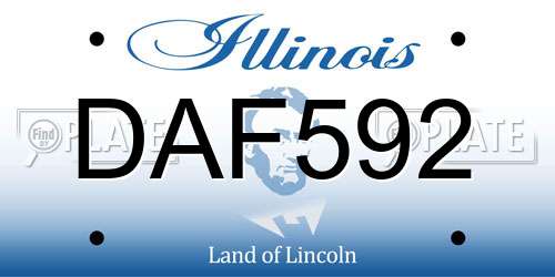 DAF592 Illinois License Plate