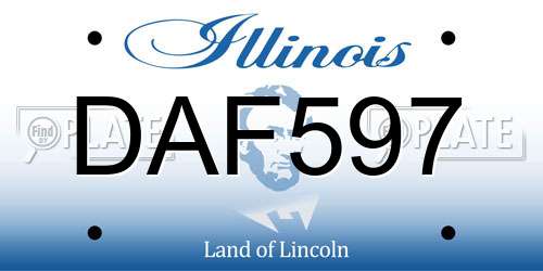 DAF597 Illinois License Plate