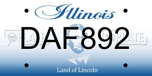DAF892 Illinois License Plate