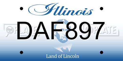 DAF897 Illinois License Plate