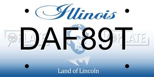 DAF89T Illinois License Plate