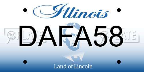 DAFA58 Illinois License Plate