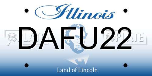 DAFU22 Illinois License Plate