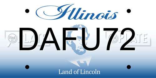DAFU72 Illinois License Plate