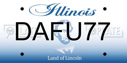 DAFU77 Illinois License Plate