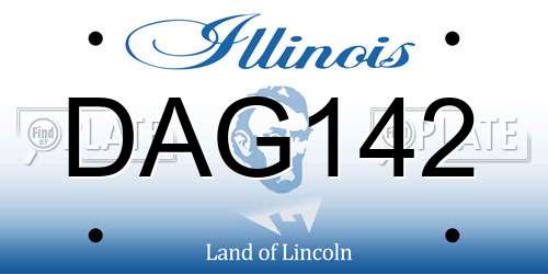 DAG142 Illinois License Plate