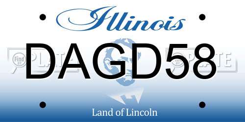 DAGD58 Illinois License Plate