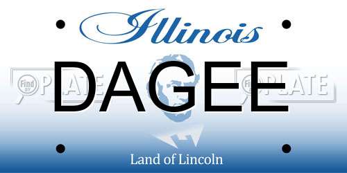 DAGEE Illinois License Plate