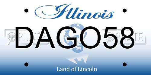 DAGO58 Illinois License Plate