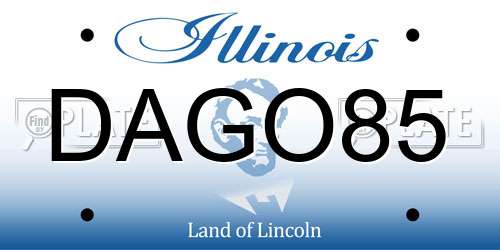 DAGO85 Illinois License Plate