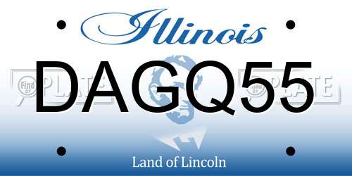 DAGQ55 Illinois License Plate