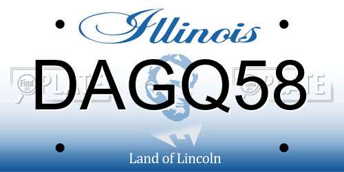 DAGQ58 Illinois License Plate