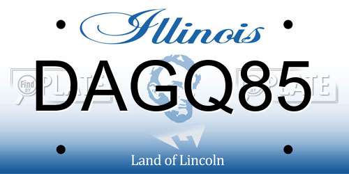 DAGQ85 Illinois License Plate