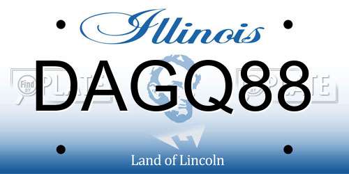 DAGQ88 Illinois License Plate