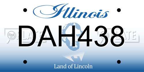 DAH438 Illinois License Plate