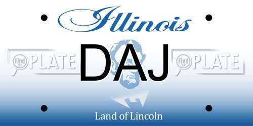 DAJ Illinois License Plate