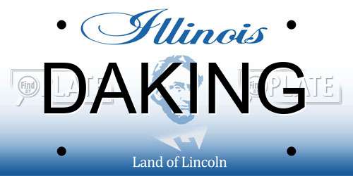 DAKING Illinois License Plate