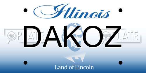 DAKOZ Illinois License Plate